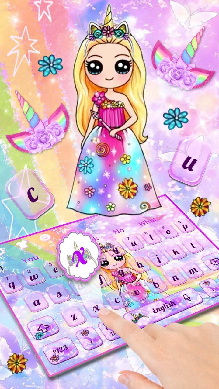 Cute Galaxy Unicorn Girl Keyboard Theme For Android Apk Download
