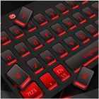 Rood licht cool zwart toetsenbord-icoon