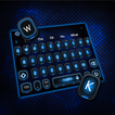 3D Blue Black Tech Keyboard Theme⚫