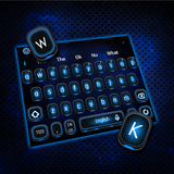 Thème du clavier 3D Blue Black Tech Tech icône