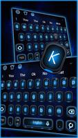 Thème du clavier 3D Blue Black Tech Tech Affiche