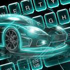 Blue Racing Car keyboard icône