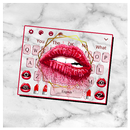 Red Glitter Lips Keyboard Theme APK