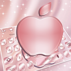 Rose Gold Crystal Apple Keyboard Theme icône