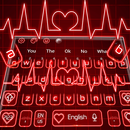 APK Love Neon Red Heart Keyboard Theme