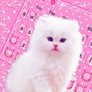 Cute Pink Kitty Keyboard Theme APK