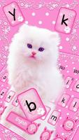 Cute Pink Kitty Keyboard Theme poster