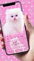 Cute Pink Kitty Keyboard Theme screenshot 1