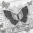 Cute Glitter Black Butterfly Keyboard APK