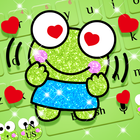 Cute Cartoon Glitter Frog keyboard icône
