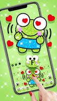 Cute Cartoon Glitter Frog keyboard Affiche