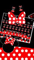 Red Cute Minny Bow Keyboard Theme Affiche