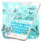 Turquoise Diamond Paris Butterfly Keyboard ไอคอน