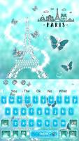 Turquoise Diamond Paris Butterfly Keyboard 스크린샷 3