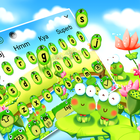 Cute Frog Green Cartoon Keyboard theme icône