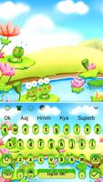 Cute Frog Green Cartoon Keyboard theme Affiche
