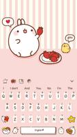 Cute Pink Bunny Rabbit Keyboard Theme capture d'écran 3