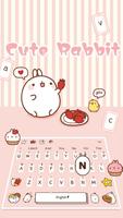 Cute Pink Bunny Rabbit Keyboard Theme Affiche