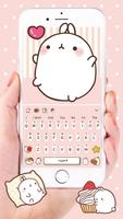 Cute Pink Bunny Rabbit Keyboard Theme capture d'écran 1