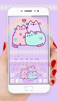 Purple Cute Kitty keyboard Screenshot 1