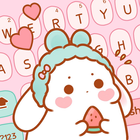 Pink Cute rabbit keyboard biểu tượng