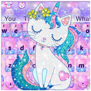 Pink Glitter Unicorn Cat Keyboard APK