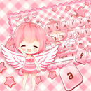 Cute Pink Kawaii Angel Keyboard Theme APK
