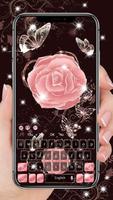 Rose Butterfly keyboard Affiche