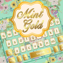 Mint And Gold Keyboard Theme APK