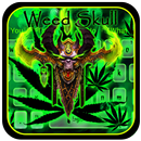 Green Weed Neon Skull Keyboard APK