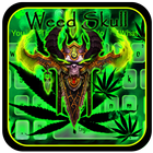 Green Weed Neon Skull Keyboard ikona