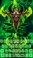 برنامه‌نما Green Weed Neon Skull Keyboard عکس از صفحه