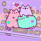Cuteness Cartoon Pusheen Cat Keyboard Theme icône