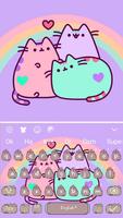 Cuteness Cartoon Pusheen Cat Keyboard Theme Poster