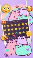 Cuteness Cartoon Pusheen Cat Keyboard Theme capture d'écran 2