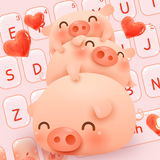 Cute Pink Pig keyboard ไอคอน