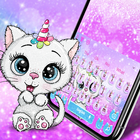 Cute Glitter Unicorn Cat Keyboard Theme simgesi