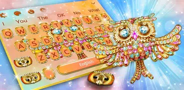 Golden Diamond Owl Keyboard