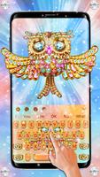 Golden Diamond Owl Keyboard poster