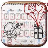 Teclado de carta de amor icono