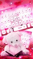 Lovely Teddy White Bear Keyboard poster