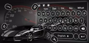 Luxury black sports car keyboard