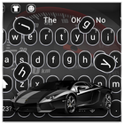 Luxury black sports car keyboard أيقونة