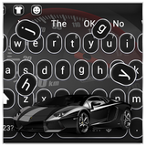 Luxury black sports car keyboard icône