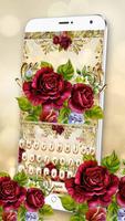 Luxurious Golden Rose Keyboard تصوير الشاشة 1