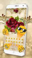 Luxurious Golden Rose Keyboard screenshot 2