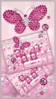 Luxurious Pink Diamond Butterfly Keyboard poster