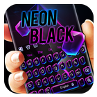 Clavier de cristal noir néon icône