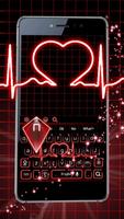 نيون Heartbeat لوحة المفاتيح الملصق