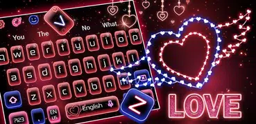 Neon Love Heart Keyboard Key